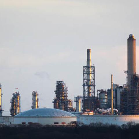 A general view of the Fawley oil refinery, owned by Esso, on February 10, 2019 in Southampton, England. The nearby Port of Southampton is a passenger and cargo port in the central part of the south coast of England