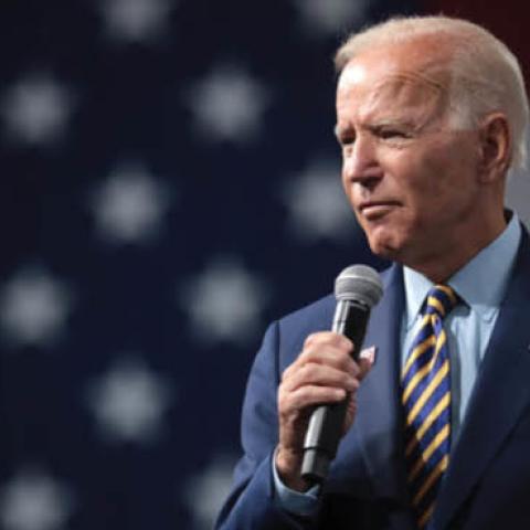 Former Vice President of the United States Joe Biden speaking with attendees at the Presidential Gun Sense Forum hosted by Everytown for Gun Safety and Moms Demand Action at the Iowa Events Center in Des Moines, Iowa.