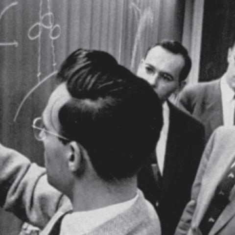 Roger Gallet of the National Bureau of Standards charting the path of Sputnik I (Carl Iwasaki/LIFE Images)
