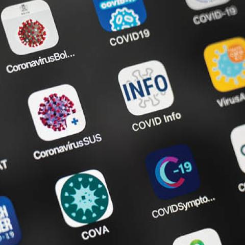 A selection of mobile apps relating to the COVID-19 coronavirus pandemic are seen on a tablet screen on March 26, 2020 in London, England. The Coronavirus (COVID-19) pandemic has spread to many countries across the world, claiming over 20,000 lives and in