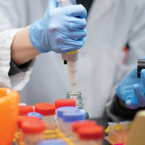 A researcher works in a lab that is developing testing for the COVID-19 coronavirus at Hackensack Meridian Health Center for Discovery and Innovation on February 28, 2020 in Nutley, New Jersey