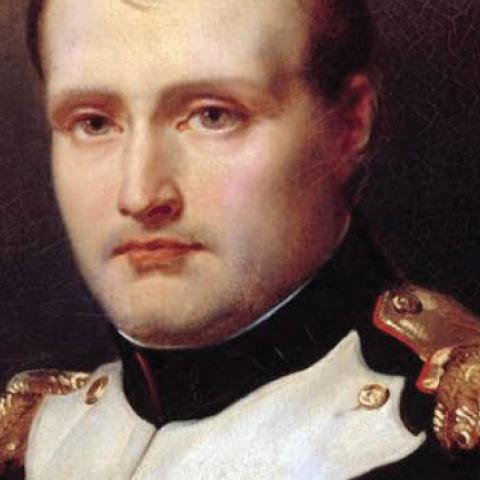 An 1812 portrait of Napoleon (1769-1821) by Charles Auguste Steuben.
