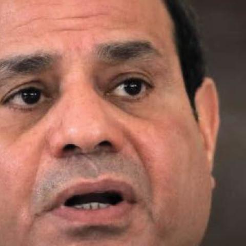 Egyptian President Abdel Fatah al-Sissi speaks during a news conference in Bucharest, Romania, in June 2019. 