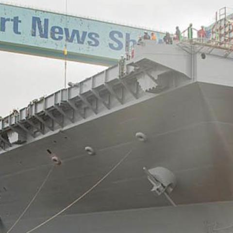 USS John F. Kennedy in drydock at Newport News Shipbuilding, Virginia