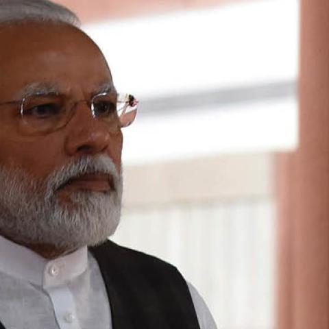 Prime Minister Narendra Modi arrives to attend BJP Parliamentary party meeting during the budget session at Parliament Library in New Delhi, India, on Tuesday, March 17, 2020. (Mohd Zakir/Hindustan Times via Getty Images)