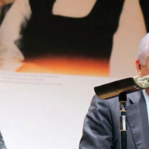 Sakie and Shigeru Yokota, parents of North Korean kidnapping victim Megumi Yokota, speak in Niigata, Japan, September 2014.