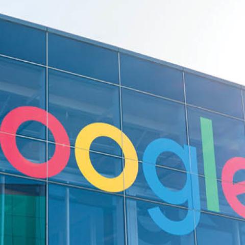 Google logo seen at Googleplex, the corporate headquarters complex of Google and its parent company Alphabet Inc.