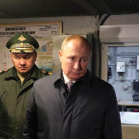 Russia's President Vladimir Putin visits the Russian Navy corvette Gremyashchy at the Yantar Shipyard in the city of Kaliningrad