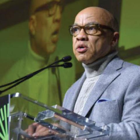 President of the Ford Foundation and recipient of Sundance Institute's Vanguard Award for Philanthropy Darren Walker speaks during 2020 Sundance Film Festival - An Artist At The Table Presented By IMDbPro Dinner & Reception at Juniper at Newpark on Januar