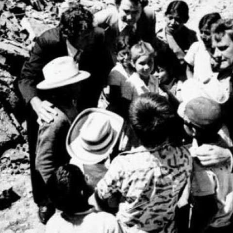 Billy Graham visits Guatemala after a devastating earthquake in February 1976.