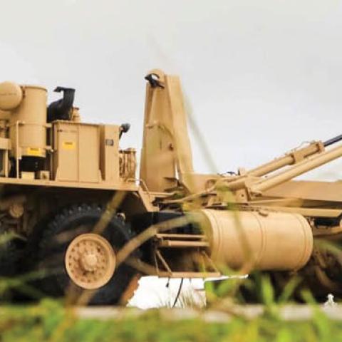 A Terminal High Altitude Area Defense weapon system is shown in Guam on Oct. 26, 2017