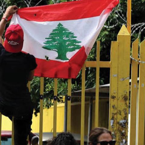 Antigovernment protesters in Beirut, July 7.