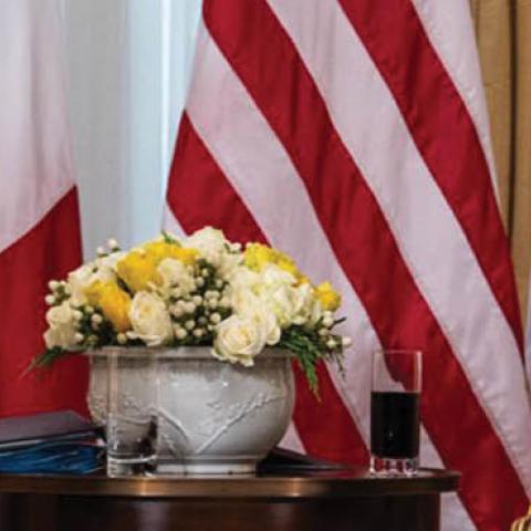 US President Donald Trump and President Emmanuel Macron of France.