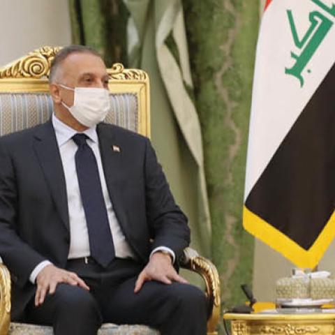 Iraqi Prime Minister Mustafa al-Kadhimi at a meeting with Iranian President Hassan Rouhani in Tehran on July 21, 2020.