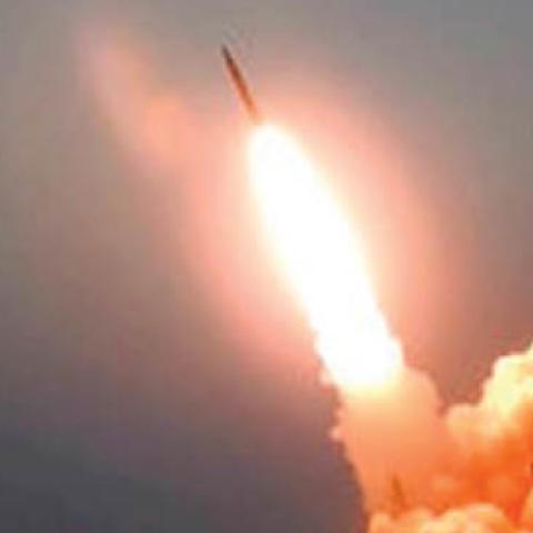 This picture released by the official website of the Iranian Defense Ministry on Thursday, Aug. 20, 2020, is said to show the launching of the "Martyr Hajj Qassem" missile in an undisclosed location in Iran.