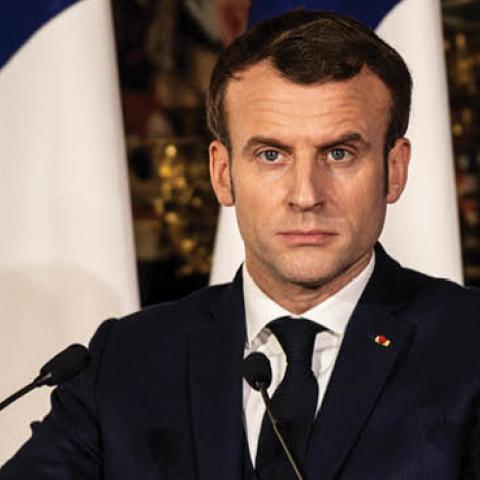 Emmanuel Macron President of the French Republic on February 27, 2020 in Naples, Italy. 