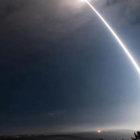 An unarmed Minuteman III intercontinental ballistic missile launches during an operational test.