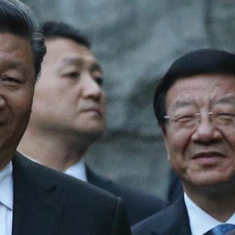 Russian President Vladimir Putin (R) talks to Chinese President Xi Jinping (C) while visiting the Moscow's Zoo in Moscow, Russia,, June,5, 2019. Chinese leader Xi Jinping is having a three-days state visit to Russia