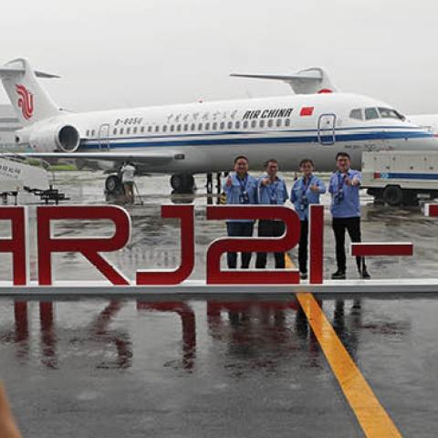 ARJ21 aircrafts are delivered to Air China, China Eastern and China Southern Airlines on June 28, 2020 in Shanghai, China (Photo by Yin Liqin/China News Service via Getty Images)