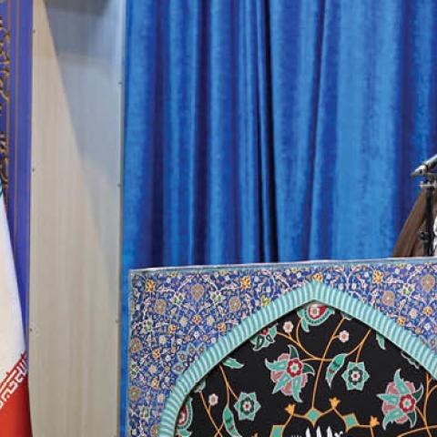 Iranian Supreme Leader Ayatollah Ali Khamenei gives his first Friday sermon after eight years in the Imam Khomeini Musalla, in Tehran, Iran on January 17, 2020