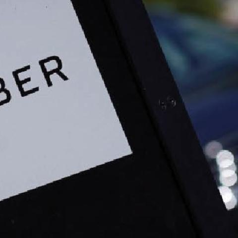 An Uber pick-up location in San Diego, Calif.