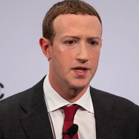 Mark Zuckerberg, Chairman of Facebook, speaks at the 56th Munich Security Conference. 