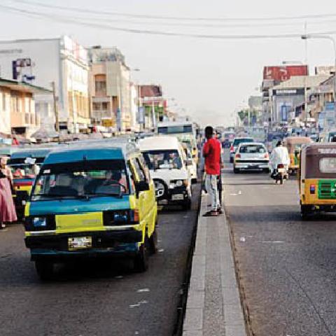 A busy road in Kaduna, Nigeria