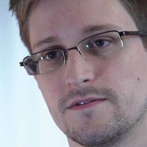 Edward Snowden speaks during an interview in Hong Kong