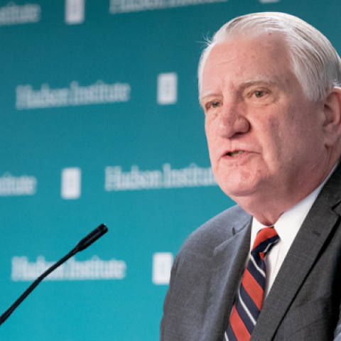 John P. Walters speaks at a Hudson event in February 2020 (Jessica Latos Photography). 