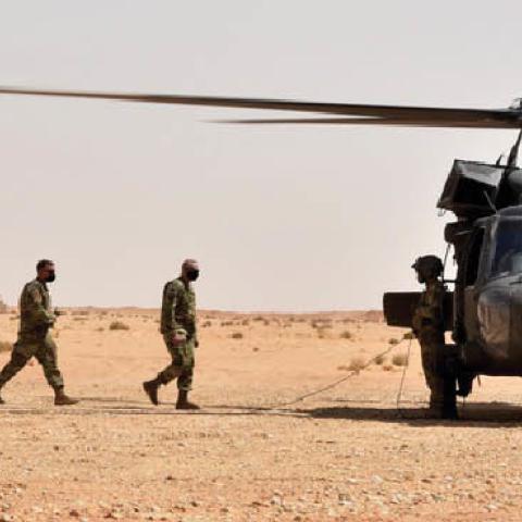 The authors argue that more funding should be driven by combatant commanders such as U.S. Central Command's Gen. Kenneth McKenzie, seen here boarding a UH-60 Black Hawk in Saudi Arabia in 2020.