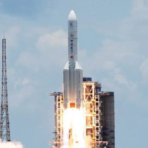 The Long March 5 Y-4 rocket carrying the Tianwen-1 Mars probe takes off from the Wenchang Space Launch Center in Wenchang, Hainan Province, China, July 23, 2020.