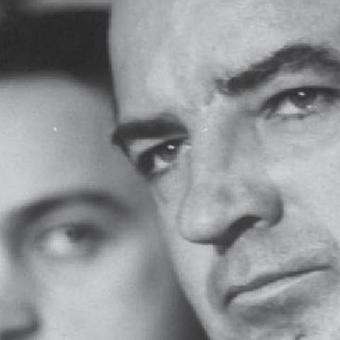 Sen. Joe McCarthy & his aide Roy Cohn listening intently during the Army-McCarthy hearings 