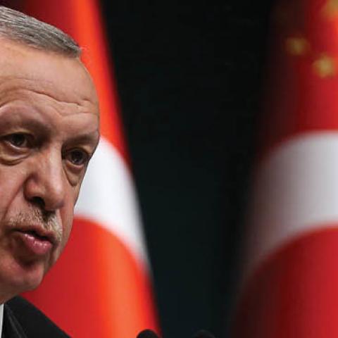 Turkish President Recep Tayyip Erdogan delivers a speech following a cabinet meeting, in Ankara, on June 9, 2020