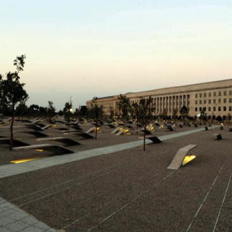A view of the Pentagon Memorial honoring the 184 lives lost during the Sept. 11, 2001 terrorist attacks. 