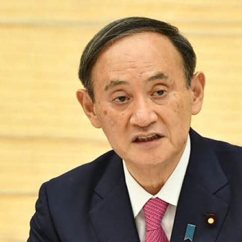 Japan's Prime Minister Yoshihide Suga speaks during a meeting at the COVID-19 coronavirus infection control headquarters at the prime minister's office in Tokyo on January 22, 2021 (Photo by KAZUHIRO NOGI/POOL/AFP)
