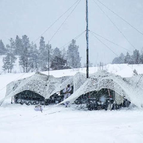 US Marines formed as an Electronic Warfare Support Team with 2nd Radio Battalion, II Marine Expeditionary Force Information Group, near Setermoen, Norway, March 14, 2020. (US Marine Corps).