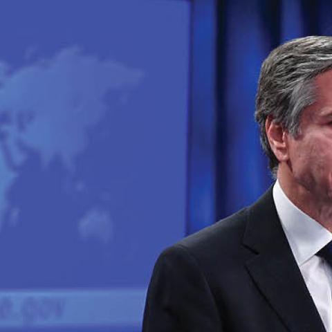 US Secretary of State Antony Blinken speaks during the release of the 2020 Country Reports on Human Rights Practices, at the State Department in Washington, DC on March 30, 2021 (Photo by MANDEL NGAN/POOL/AFP via Getty Images)