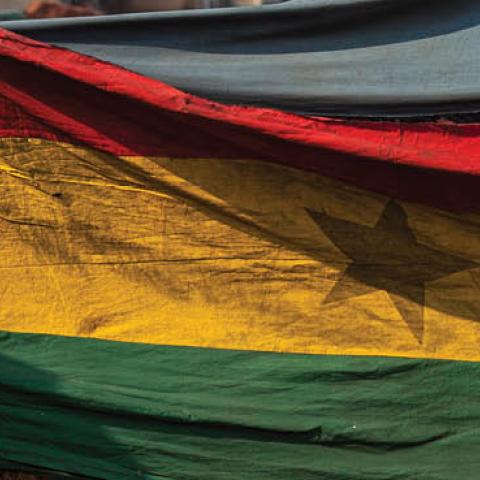 Ghanese flag at the beach village below Jamestown Lighthouse (Getty Images)