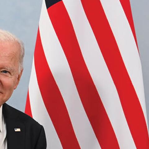 U.S. President Joe Biden poses for a picture during a meeting with Britain's Prime Minister Boris Johnson (not pictured) ahead of the G7 summit, at Carbis Bay Hotel, on June 10, 2021 near St Ives, England (Photo by Toby Melville - WPA Pool/Getty Images)