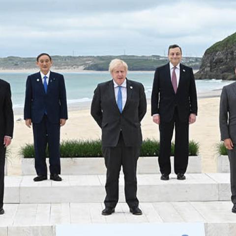 G7 Leaders during the G7 Summit In Carbis Bay, on June 11, 2021 in Carbis Bay, Cornwall (Photo by Leon Neal - WPA Pool/Getty Images)