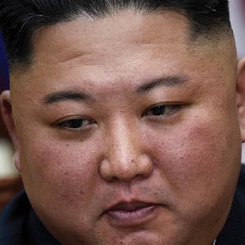 North Korea's leader Kim Jong Un before a meeting with US President Donald Trump on the south side of the Military Demarcation Line that divides North and South Korea, in the Joint Security Area (JSA) of Panmunjom in the Demilitarized zone (DMZ) on June 3
