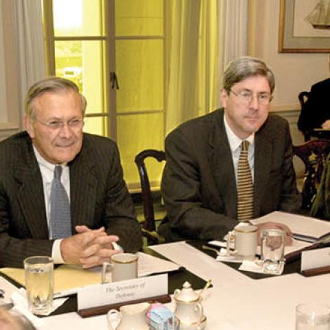 A meeting with Afghan President Hamid Karzai at the Pentagon on June 14, 2004