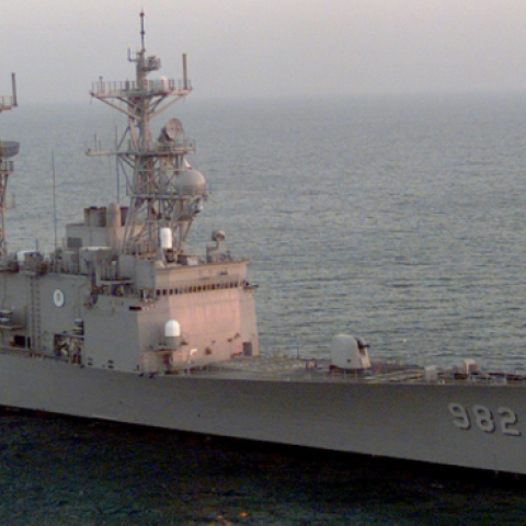 The destroyer USS Nicholson prepared to launch Tomahawk Cruise missiles on Iraqi targets.v(courtesy of Todd Cichonowicz/US Navy)