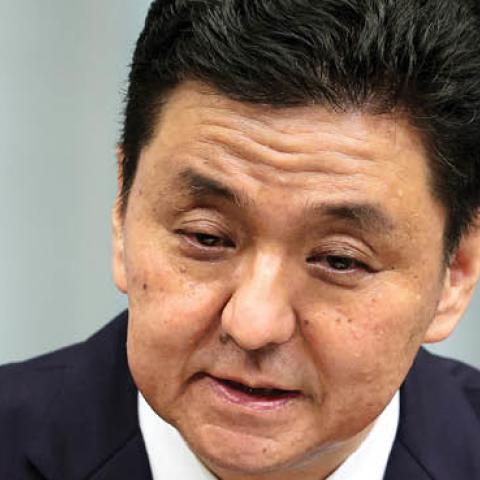 Defense Minister Nobuo Kishi attends a press conference at the prime minister's office on September 16, 2020 in Tokyo, Japan. (Photo by The Asahi Shimbun via Getty Images)