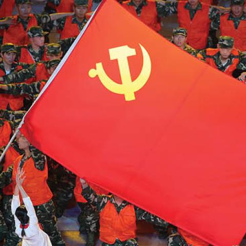 Dancers perform on the stage during at the National Stadium (aka the Bird's Nest) in celebration of the 100th anniversary of the founding of the Communist Party of China (CPC) on June 28, 2021 in Beijing (Photo by Dong Ning/VCG via Getty Images)