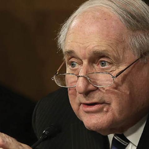 Sen. Carl Levin (D-MI) questions a witness during a hearing of the Permanent Subcommittee on Investigations of the Senate Homeland Security and Governmental Affairs Committee November 20, 2014 in Washington, DC (Photo by Win McNamee/Getty Images)