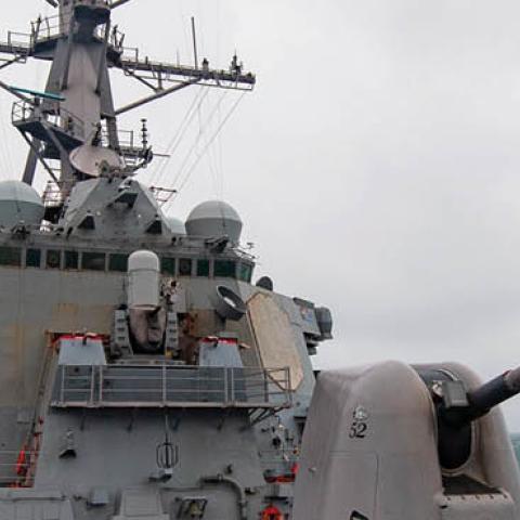 The guided-missile destroyer USS Barry (DDG 52) conducts routine underway operations (U.S. Navy photo by Mass Communications Specialist Molly Crawford)