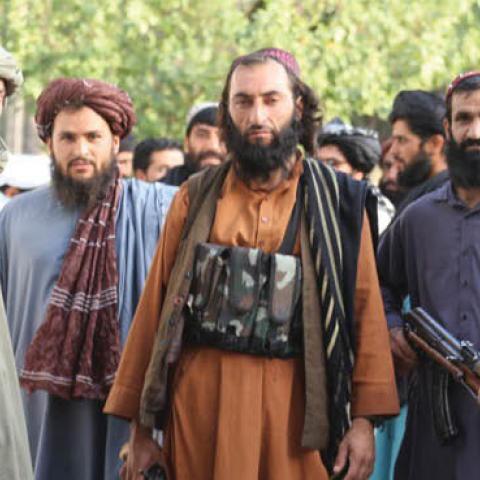 Taliban patrol in Herat city after took control in Herat, Afghanistan, on August 18, 2021 as Taliban take control of Afghanistan after 20 years. (Photo by Mir Ahmad Firooz Mashoof/Anadolu Agency via Getty Images)