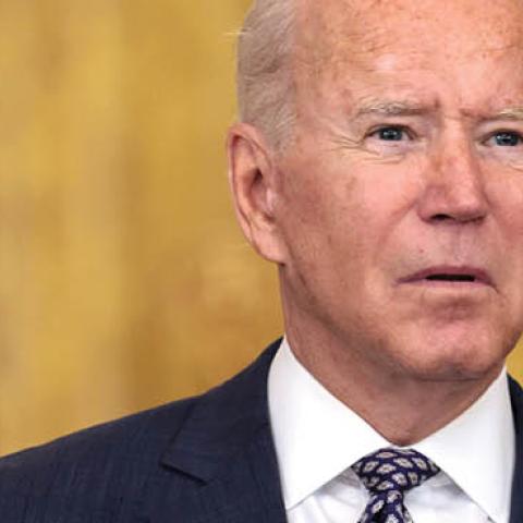 U.S. President Joe Biden gestures as delivers remarks on the U.S. military’s ongoing evacuation efforts in Afghanistan from the East Room of the White House on August 20, 2021 in Washington, DC (Photo by Anna Moneymaker/Getty Images)