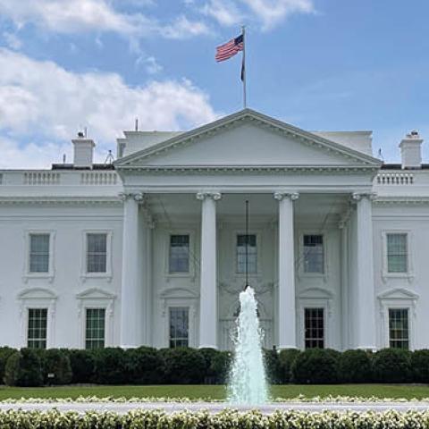 The north lawn of the White House is seen in Washington, DC on July 9, 2021 (Photo by DANIEL SLIM/AFP via Getty Images)